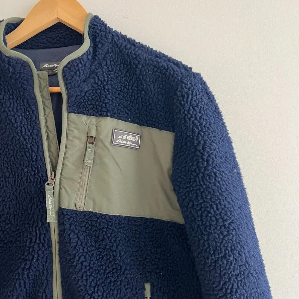 Eddie Bauer Sherpa Fleece Jacket Youth L‎ 14 Outdoor Hiking Gorpcore Cozy Kids